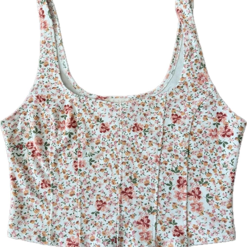 Altar’d State Floral Corset Tank Top Size Medium